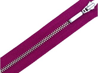 Металлическая молния никель YKK Т3, фуксия, цена за 1 шт (арт.24-853-n)