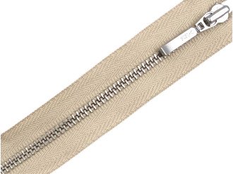 Металлическая молния никель YKK Т3, песок, цена за 1 шт (арт.24-891)