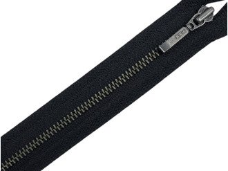 Металева блискавка темний нікель YKK Т3, чорний, ціна за 1 шт (арт.24-bl-bn)