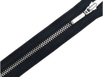 Металева блискавка нікель YKK Т3, чорний, ціна за 1 шт (арт.24-bl-n)