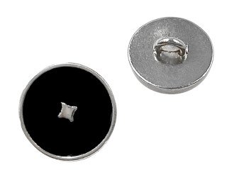 Ґудзик сорочковий металевий, нікель з чорним, ціна за 1 шт (арт.35450)