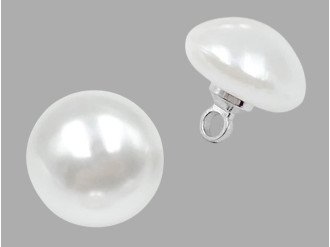 Ґудзик сорочковий пластиковий, білий, ціна за 1 шт (арт.35540)