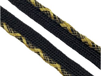 Кант декоративный 3,5 мм, чёрный+светлое золото, цена за 1 м (арт.5539G)