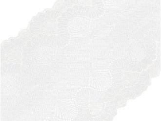 Кружево стрейчевое 195 мм, белый, цена за 1 метр (арт.5806)