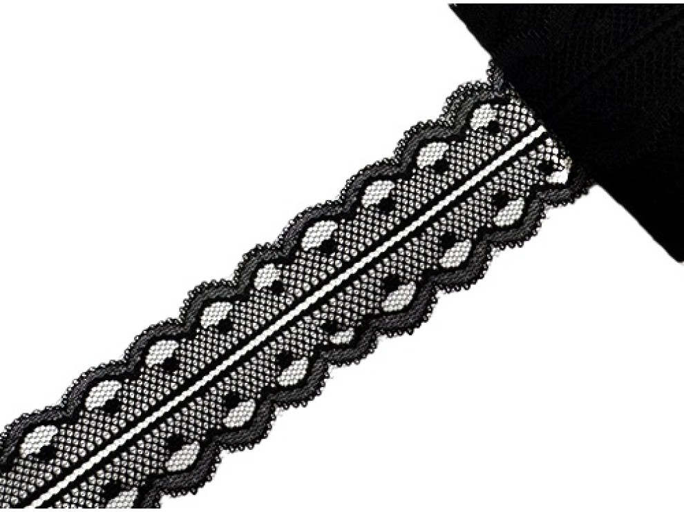 Кружево ажурное 40 мм, чёрный, цена за 1 метр (арт.5812)