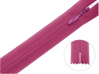 Потайная молния YKK, тёмная фуксия, цена за 1 шт (арт.60-271)