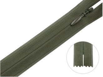 Потайная молния YKK, хаки, цена за 1 шт (арт.60-565)