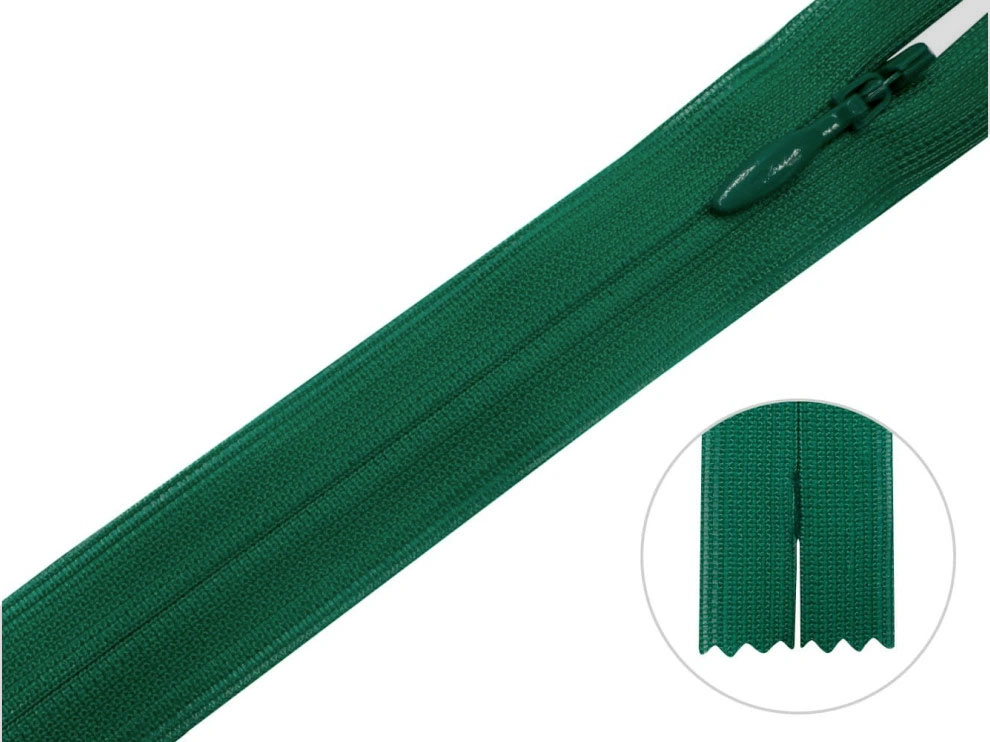 Потайна блискавка YKK, зелений, ціна за 1 шт. (арт.60-878)