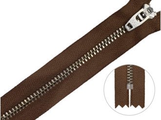 Джинсовая молния YKK T3, 18 см, никель, шоколадная основа, цена за 1 шт (арт.8/18n-568)