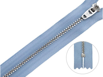 Джинсовая молния YKK T3, 18 см, никель, голубая основа, цена за 1 шт (арт.8/18n-232)