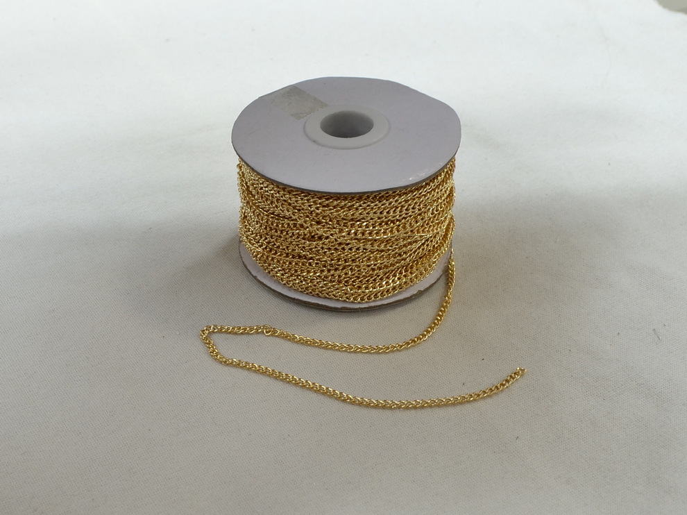 Декоративная металлическая цепь, золото, цена за 1 метр (арт.15165)