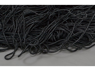Шнур декоративный, чёрный с серебром, цена за 1 метр (арт.57А)