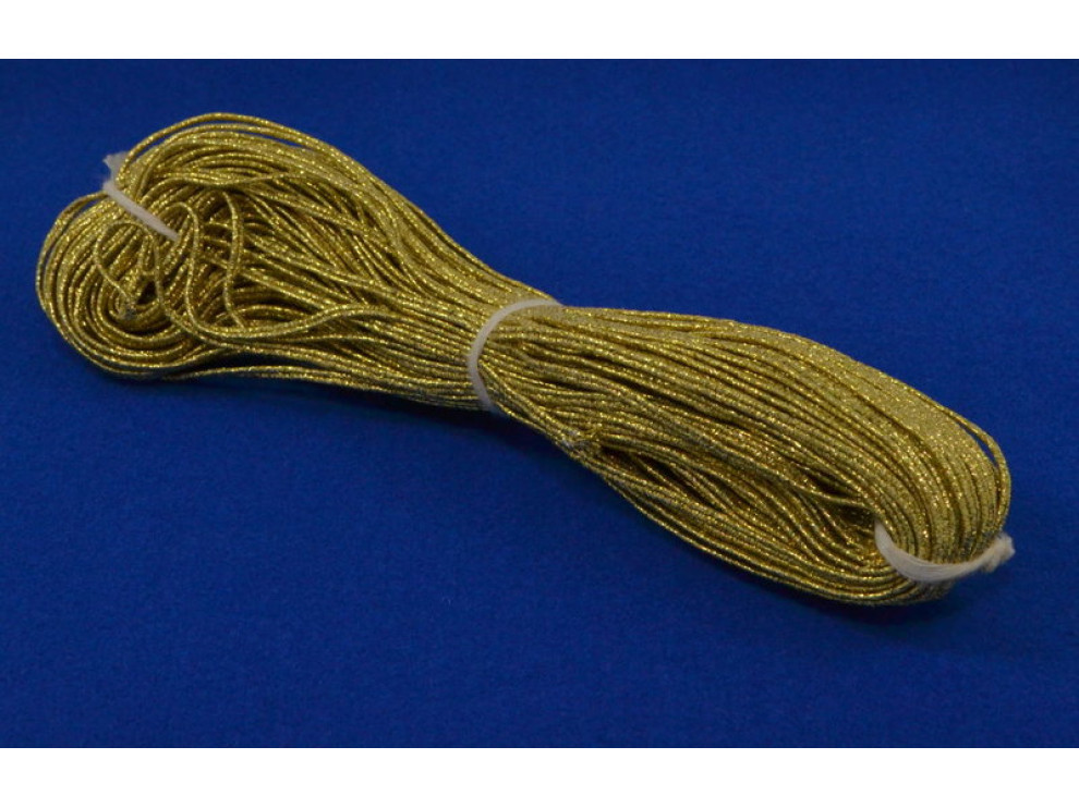 Гумка кругла, капелюшна 2 мм, золото, ціна за 1 метр (арт.75Б цв.GOLD)