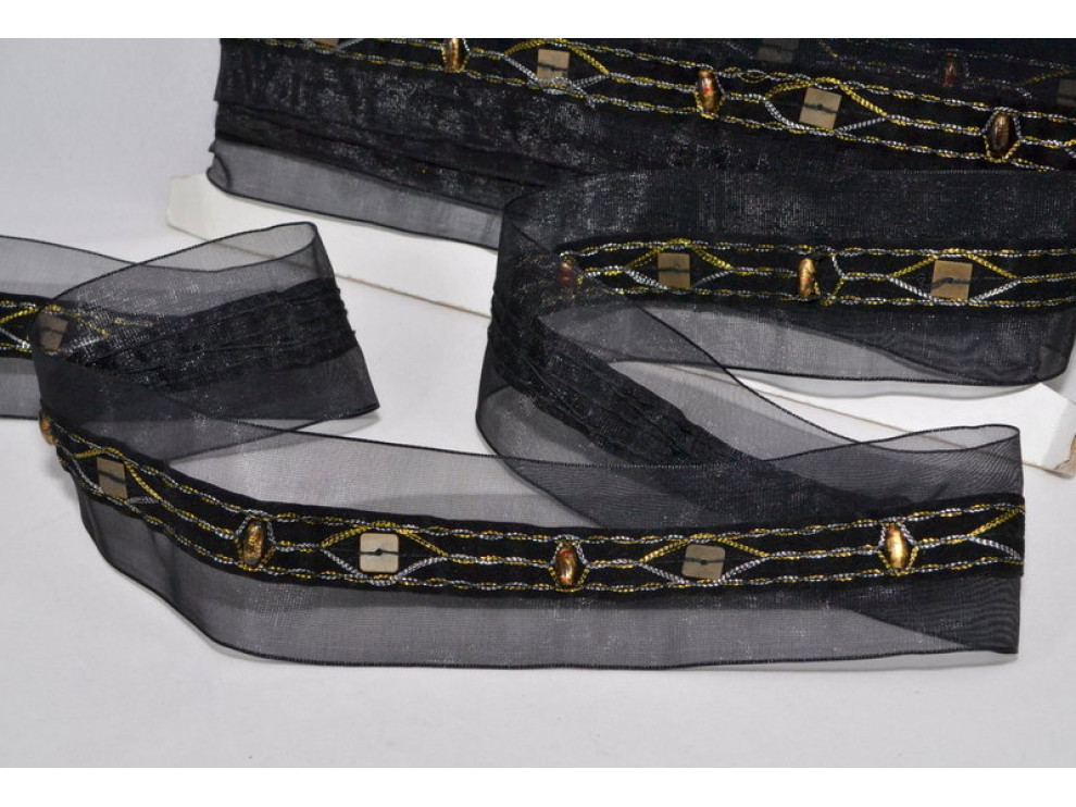 Тасьма декоративна, чорний, ціна за 1 м (арт.1251-black)