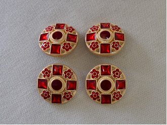 Пуговица металлическая, красный, цена за 1 шт (арт.35281)