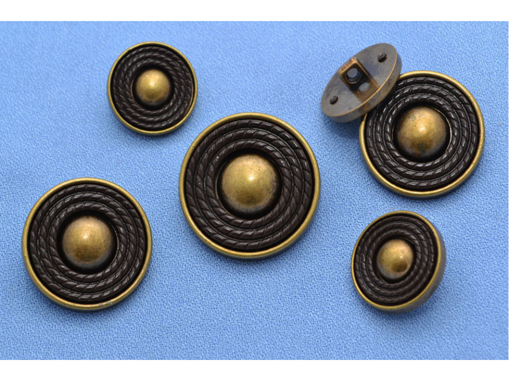Ґудзик металізований, коричневий/бронза, ціна за 1 шт (арт.4087)