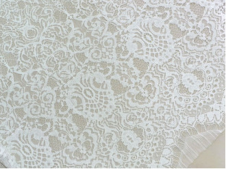 Кружево ажурное BAROCCO 150см*150см, цвет белый, цена за 1 шт. (арт.11060)