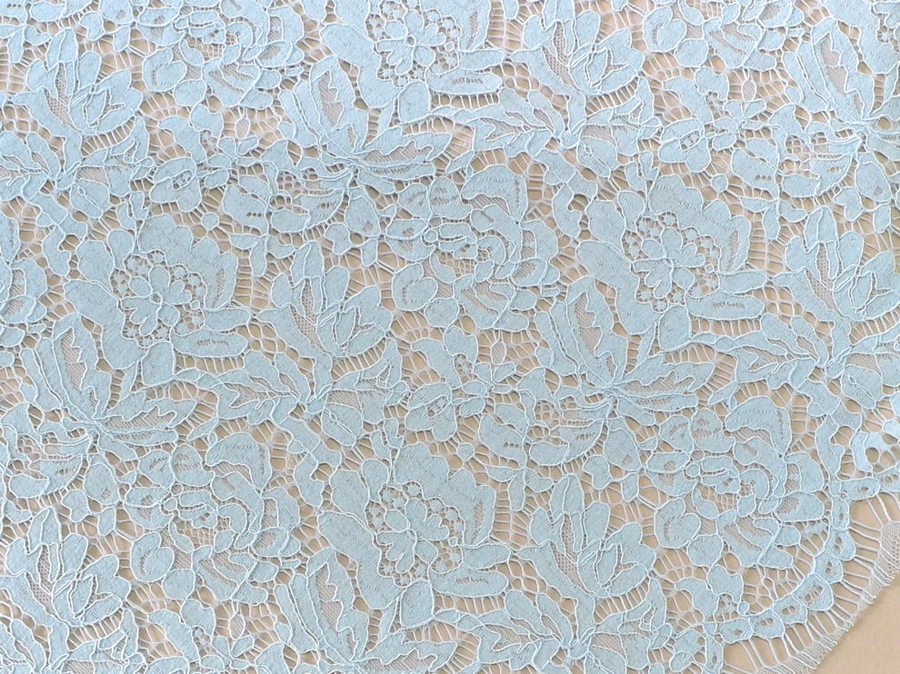 Кружево ажурное VALENTINO 150см*150см, цвет голубой, цена за 1 шт (арт.11057)