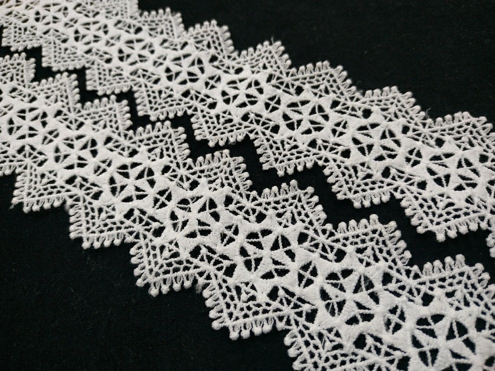 Кружево макраме 50мм, цвет белый, цена за 1 метр (арт.11090)