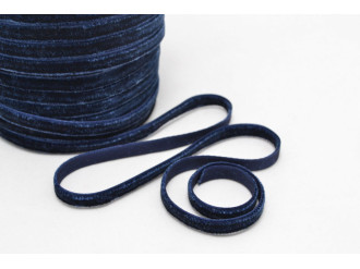 Лента бархатная односторонняя, тёмно-синий, цена за 1 метр (арт.55/blue)