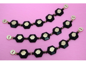 Декор металевий пришивний, золото/чорний, ціна за 1 шт (арт.6108)