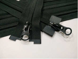 Спиральная молния YKK Т5 чёрного цвета 2 бегунка арт.35-bl, цена за 1шт