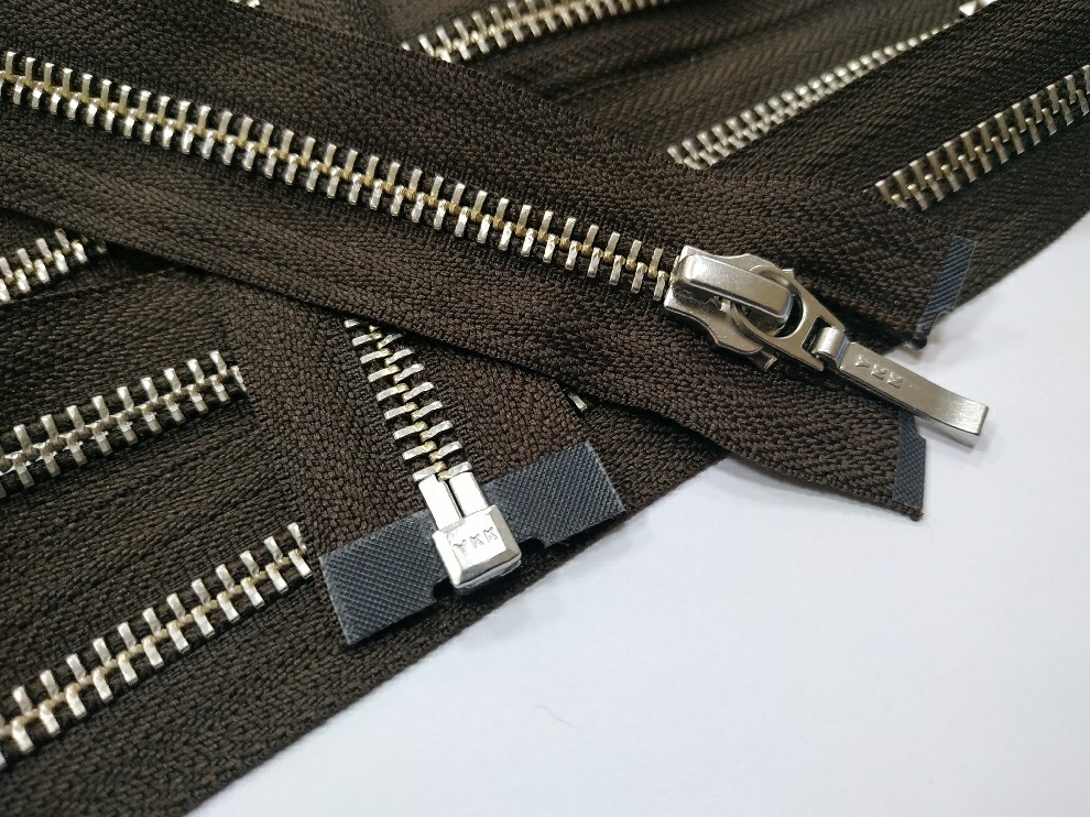 Металлическая молния никель YKK Т5, тёмно-коричневый, цена за 1 шт (арт.14-75-141-n)