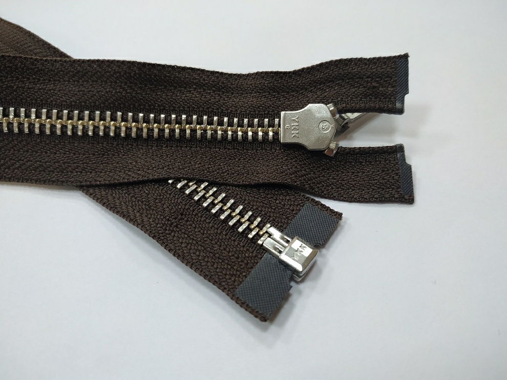 Металлическая молния никель YKK Т5, тёмно-коричневый, цена за 1 шт (арт.14-75-141-n)