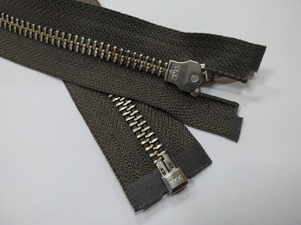 Металлическая молния никель YKK Т5, дымчатый, цена за 1 шт (арт.14-75-365-n)