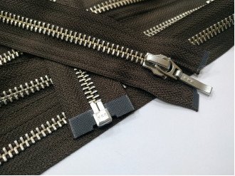 Металлическая молния никель YKK Т5, тёмно-коричневый, цена за 1 шт (арт.14-75-141-n)