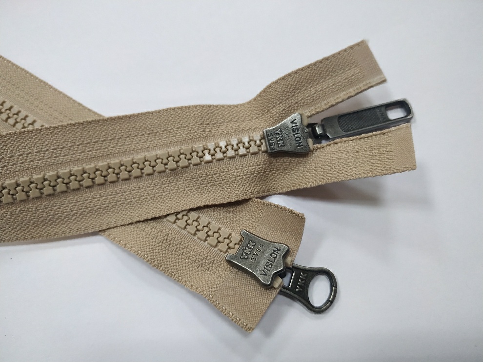 арт.17-573 YKK Т5 тёмно бежевая молния трактор