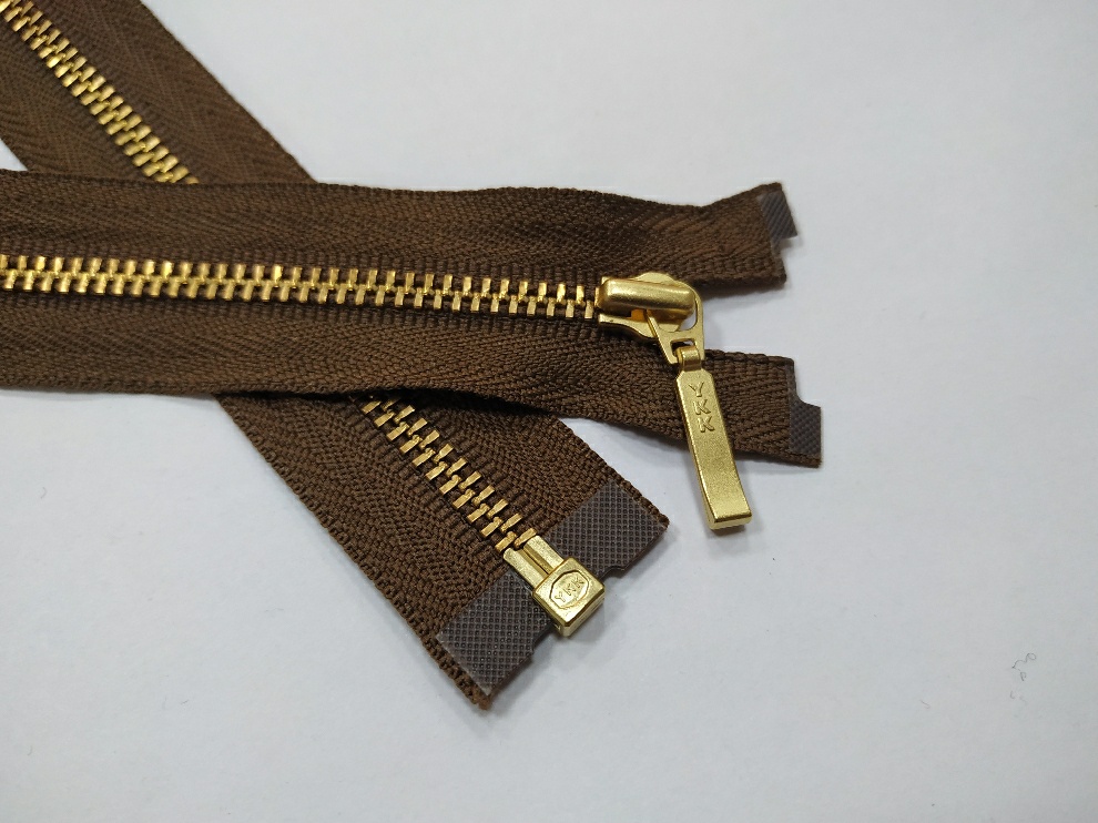 Металлическая молния золото YKK Т3, коричневый, цена за 1 шт (арт.22-900-g)