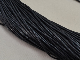 Шнур вощеный чёрного цвета арт.15062-black, цена за 1 метр