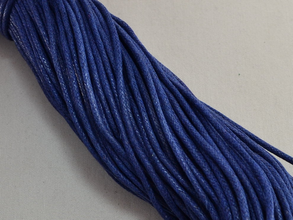 Шнур вощеный 2мм. синего цвета цв 227 арт.15062-blue, цена за 1 метр