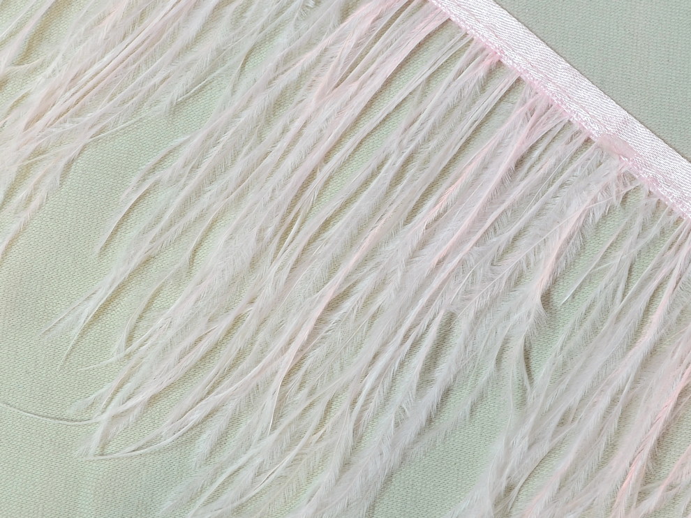 Перья страуса на ленте, розовый, цена за 1 шт (арт.15027-3)