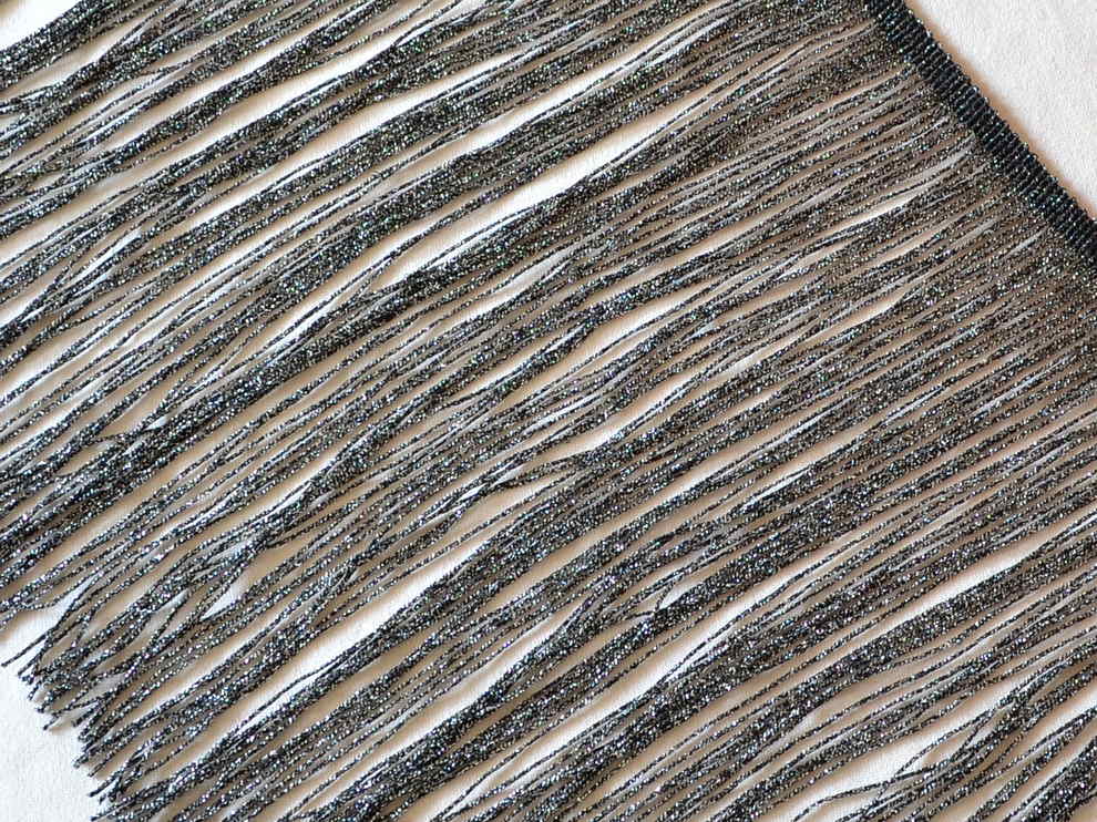 Бахрома 300 мм, чорний з люрексом, ціна за 1 м (арт.15115)