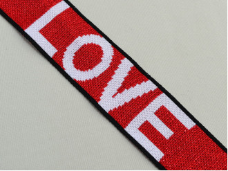 лампаси червоні LOVE арт.15178-red, ціна за 1м
