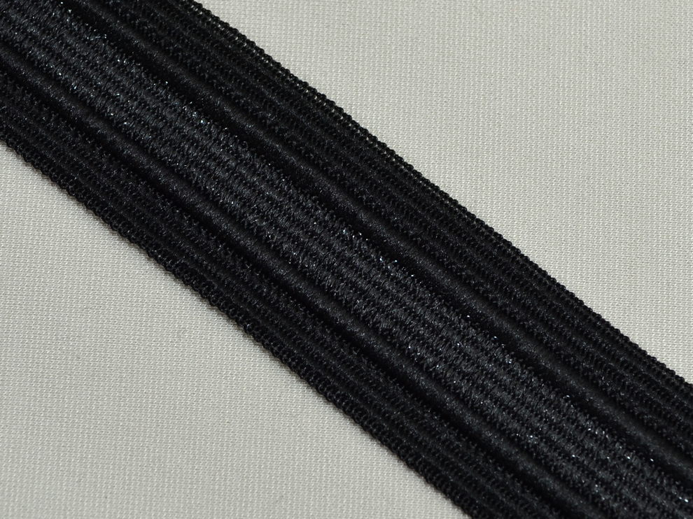  арт.15181-black тесьма-лампасы, цвет чёрный с люрексом, цена за 1м