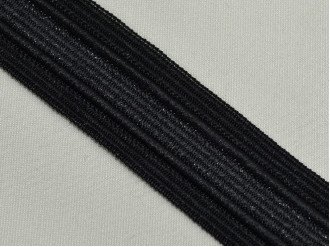 лампасы чёрные с люрексом арт.15181-black, цена за 1м