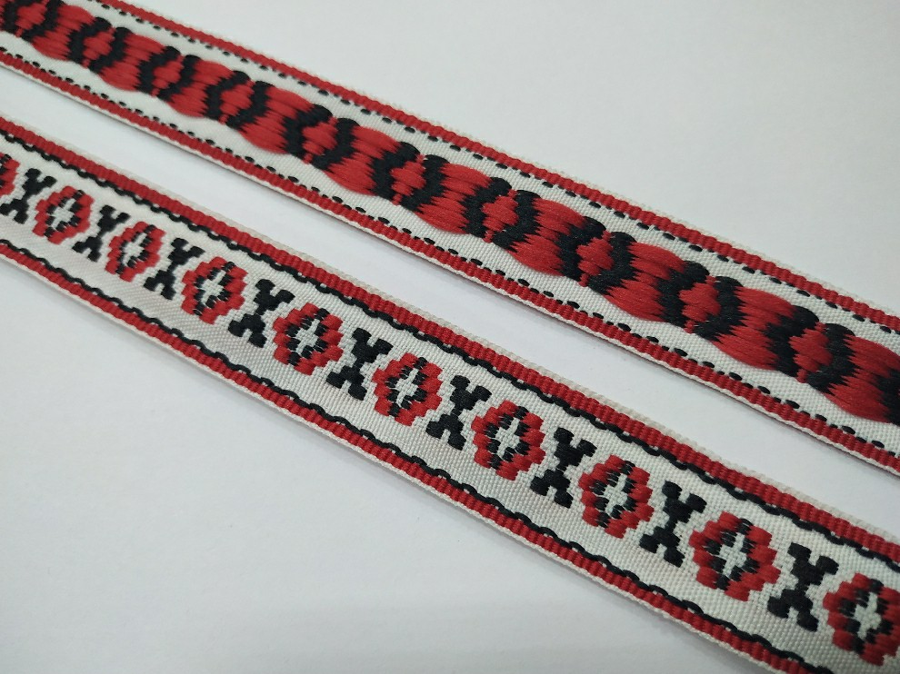 арт.10683-red украинский орнамент тесьма