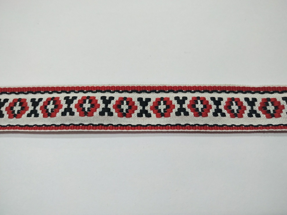 арт.10683-red украинский орнамент тесьма