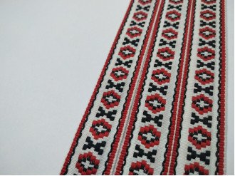 Тесьма с украинским орнаментом арт.10683-red, цена за 1 метр.