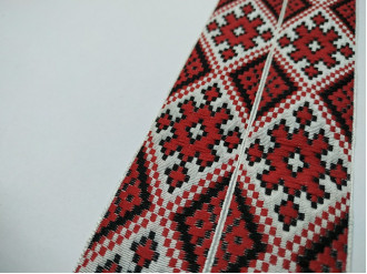 Тесьма с украинским орнаментом арт.10288-red, цена за 1 метр.