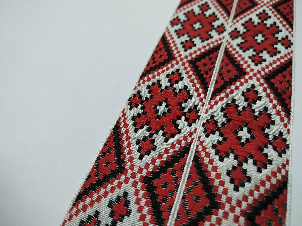 арт.10288-red украинский орнамент тесьма