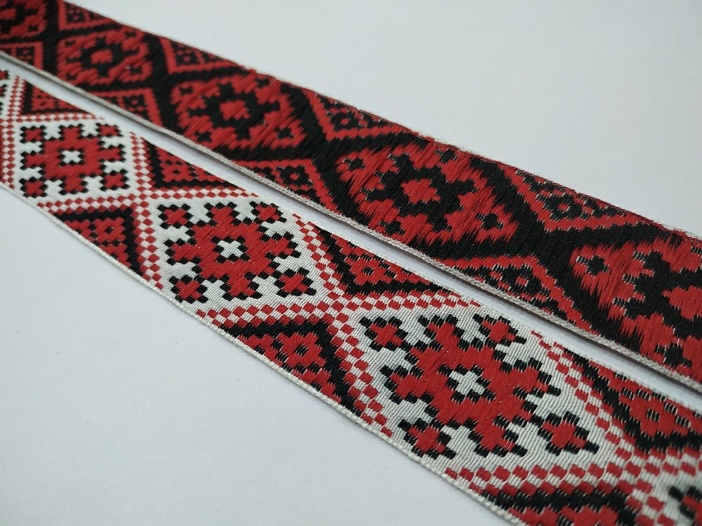 арт.10288-red украинский орнамент тесьма