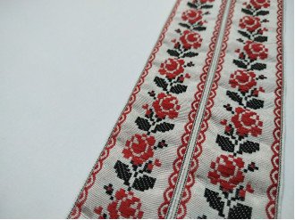 Тасьма з українським орнаментом арт.10015-30, ціна за 1 метр.