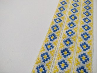 Тасьма з українським орнаментом арт.10016-2-blue, ціна за 1 метр.