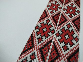 Тасьма з українським орнаментом арт.10288-red, ціна за 1 метр.