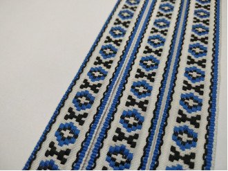Тесьма с украинским орнаментом арт.10683-blue, цена за 1 метр.