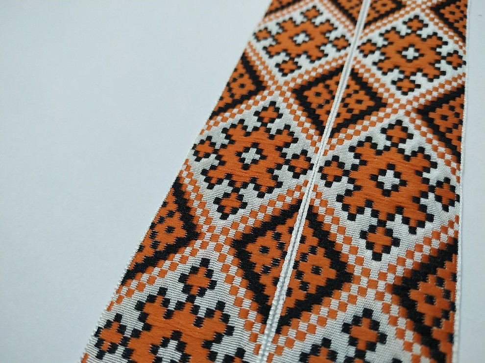 арт.10288-orange украинский орнамент тесьма